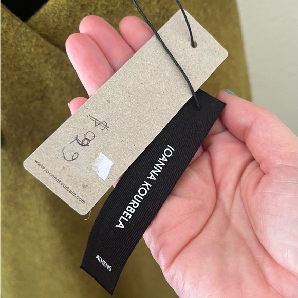 NWT Ioanna Kourbela Green Wool Coat Dress Size Small - Picture 8 of 16